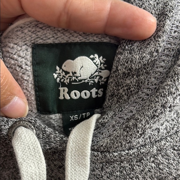 Roots Heather Gray Hoodie with Logo - Picture 2 of 7